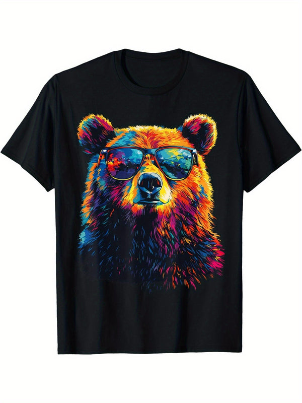 Men's Casual Bear Graphic T-Shirt.