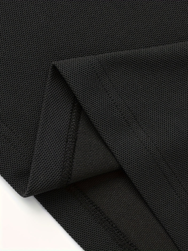 Men's Outdoor Golf and Equestrian Lapel Polo Shirt, Long Sleeve.