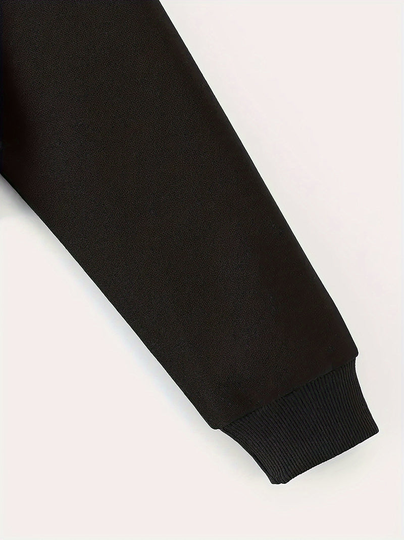 Men's Hooded Sweatshirt with Color Block Design.