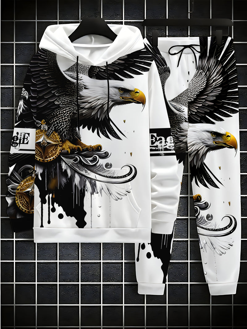 Autumn Casual 3D Print Animal Eagle, Cool Style Long Sweatshirt.
