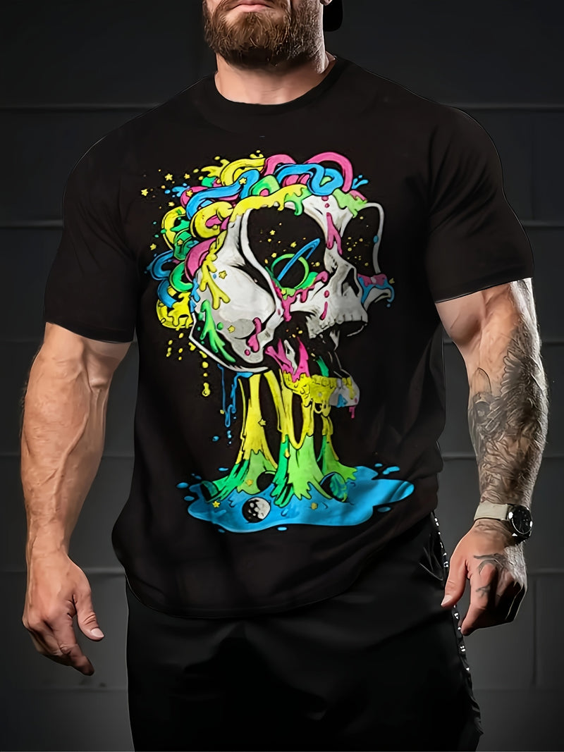 Blind Box Set of 5 Men's 3D Skull Halloween Print Random T-Shirts.