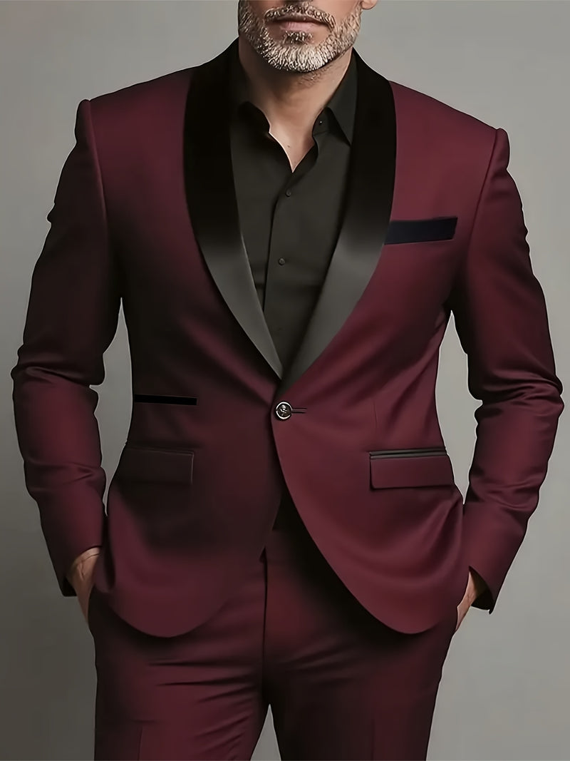 Men'S Premium Two-Piece Suit, Plus-Size Suit Set with Pants.