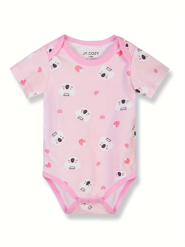 5pcs Baby Bodysuit Set with 5 Pairs of Newborn Pants, Girls Clothing Outfit.