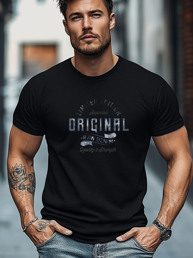 Men's Solid Color Short Sleeve T-Shirt.