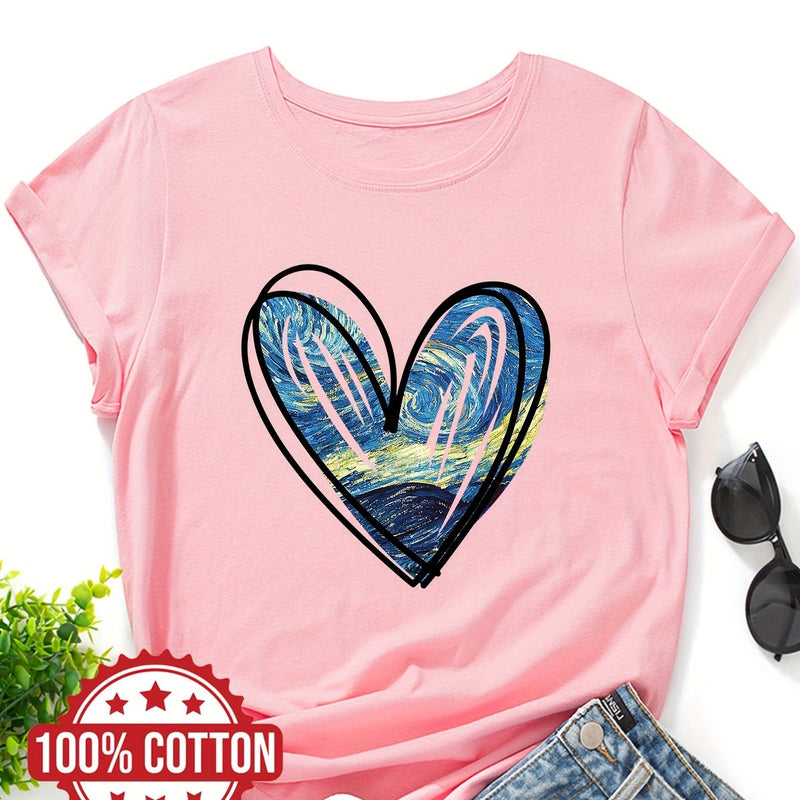 Women's "Starry Sky Love" Graphic T-Shirt.