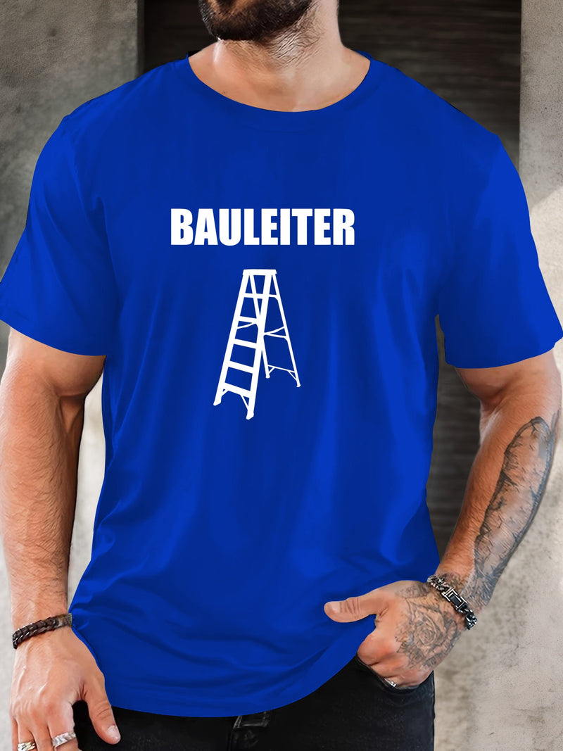 Men's BAULEITER Graphic work ladder print T-Shirt.