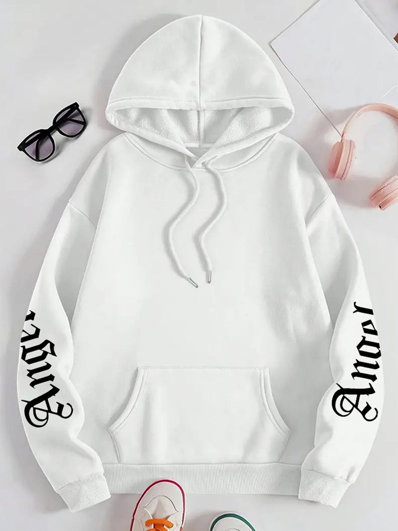 Women’s Bestseller Comfort Letter Print Hoodie.