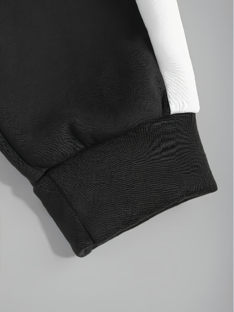 Men's Autumn And Winter Zip-Up Long Sleeve Sweatshirt And Long Pants Set.