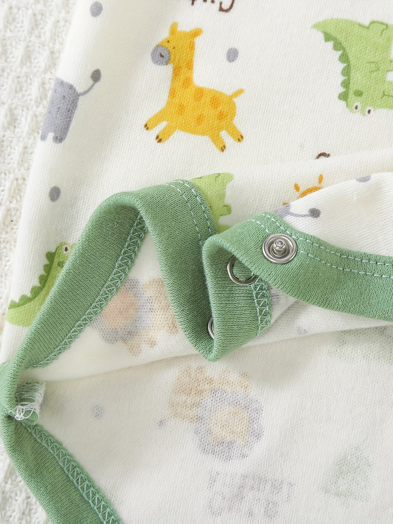 5pcs Baby Boy Short-Sleeve Romper Bodysuit Set, Cotton Cute Cartoon.