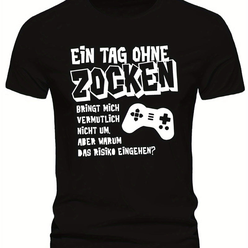 Men's Short-Sleeve Summer T-Shirt with German Streetwear Design.