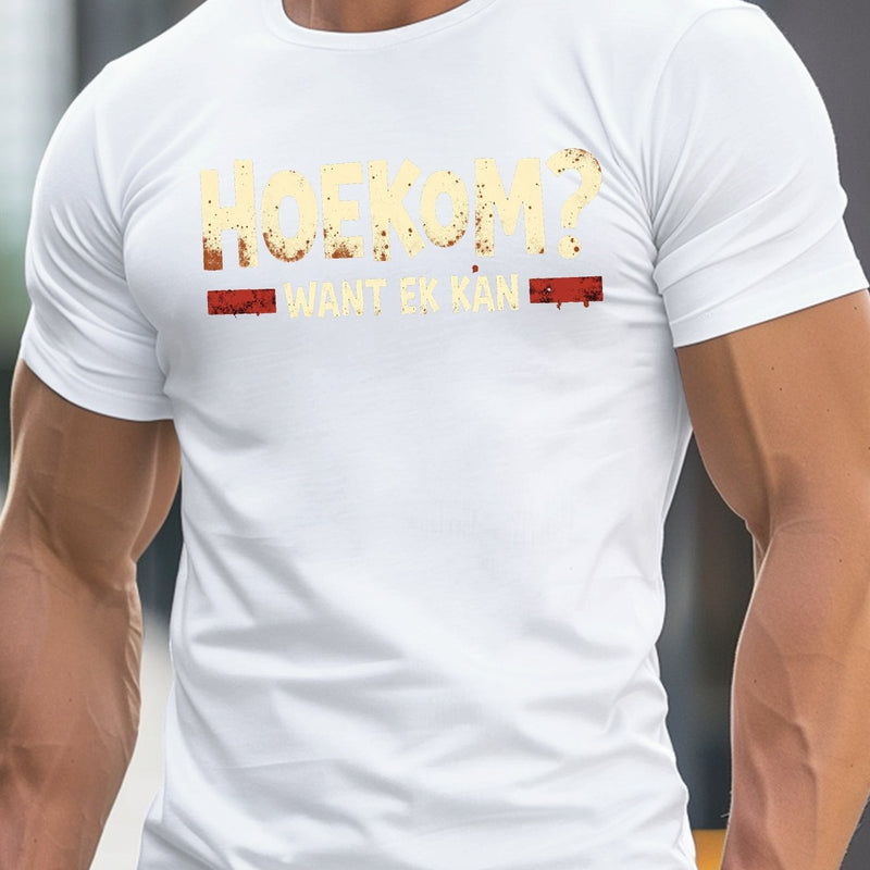 Men's Round Crew Neck Short Sleeve Tee, Casual T-Shirt.