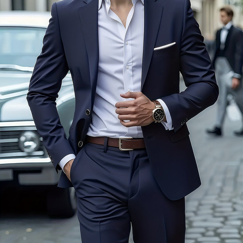 Men's 2pcs Wedding Suit Set Slim Fit Business Suit Jacket,Classic Pants.