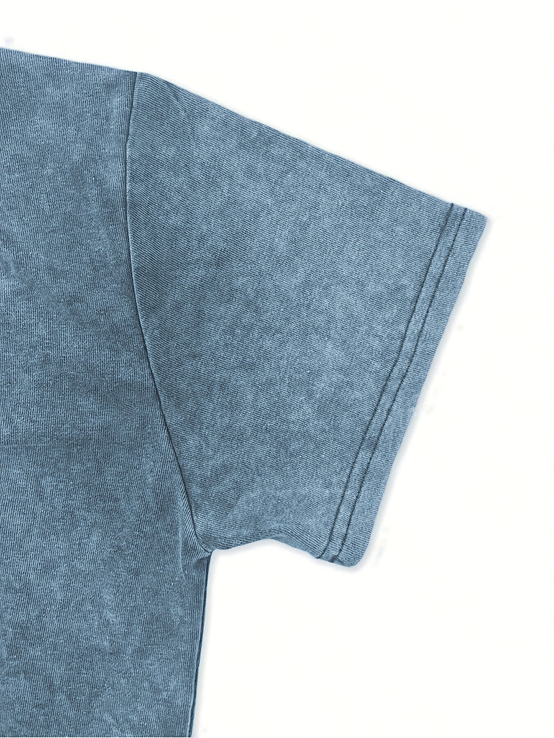 Women’s Round Neck Short Sleeves  Casual Everyday Washed T-shirt.