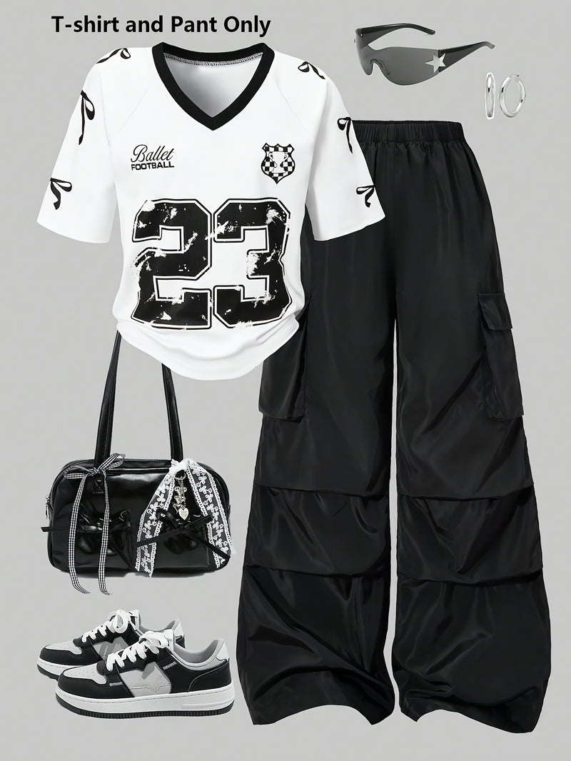 Women’s Fashion Casual T-Shirt and Pants Set.