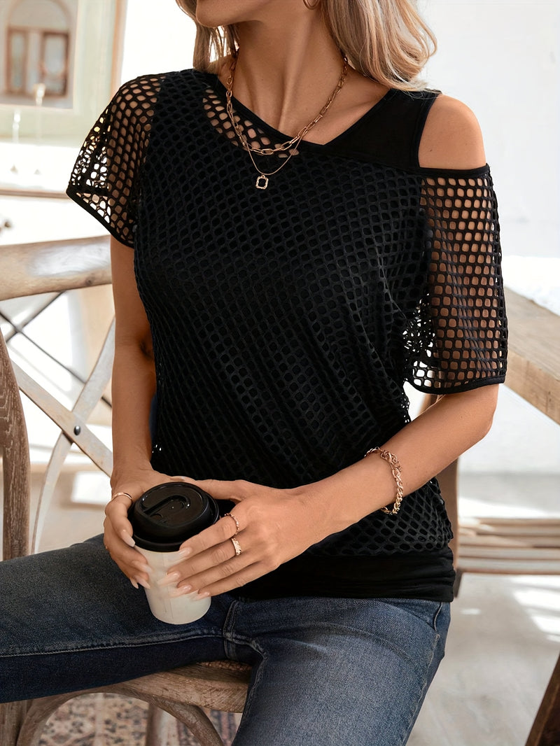 Women’s Fashion Mesh 2-in-1 Look Tank Top.