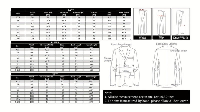 Men's 3pcs Suit- Slim Fit Tuxedo Set for Weddings& Formal Occasions.