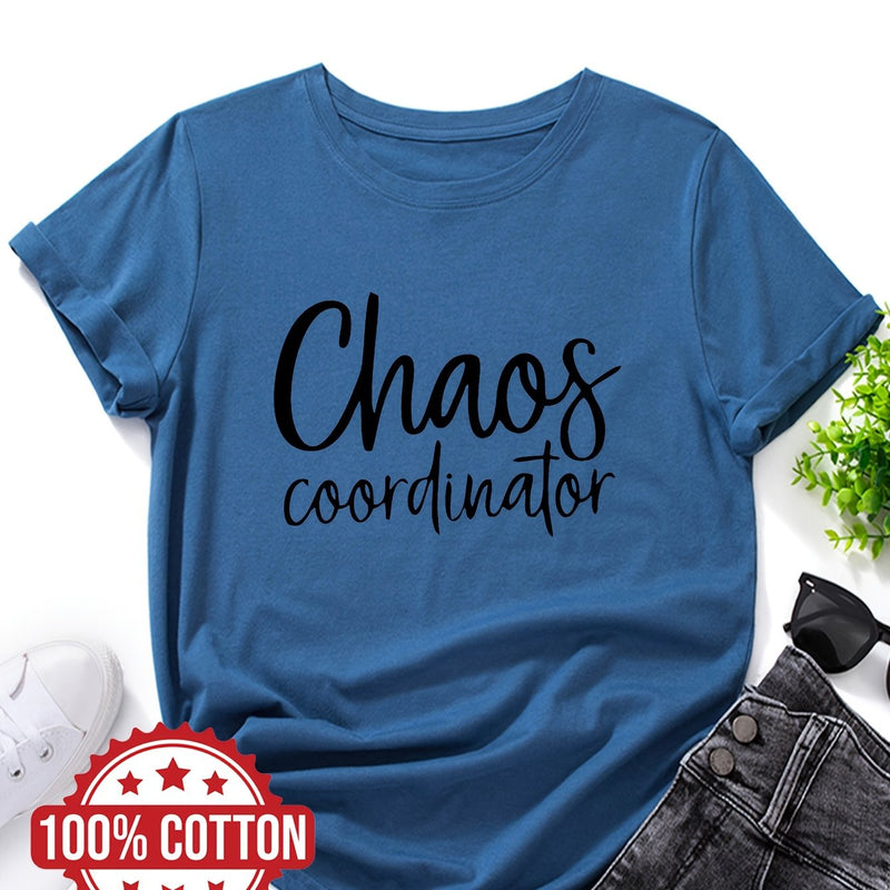 Women's "Chaos Coordinator" Graphic Print T-Shirt.