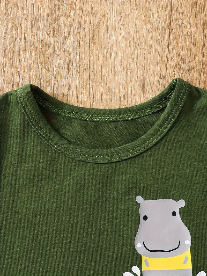 Four-Color Hippo Pattern Warm and Comfortable Set of Eight Pieces.
