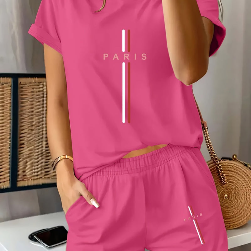 Women's Short Sleeve Shorts Set.
