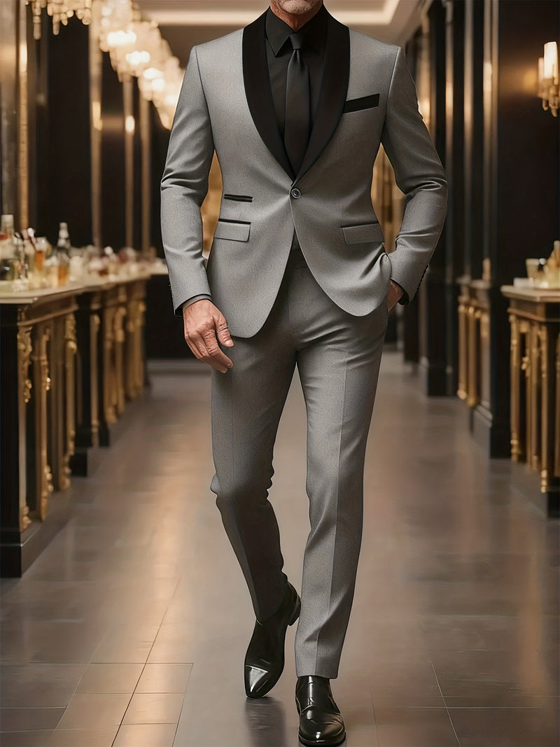 A High-End Men'S Two-Piece Suit, Perfect for Weddings, Parties.