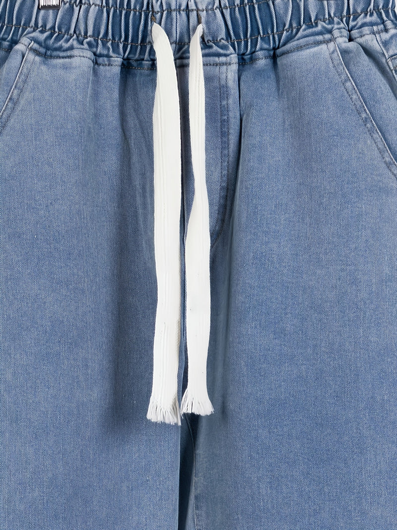 Women’s Unisex Vintage Blue Jeans, Black-Gray Long Pants.