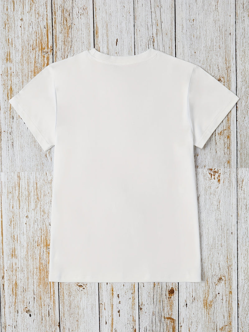 Women’s Casual Short-Sleeve T-Shirt with a Floral Graphic Print.