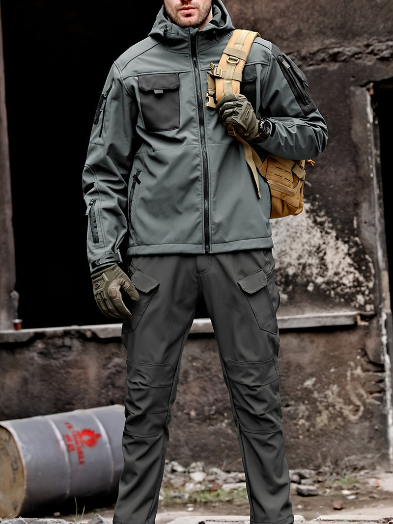 Autumn and Winter Men's  Fleece-Lined Two-Piece Set.