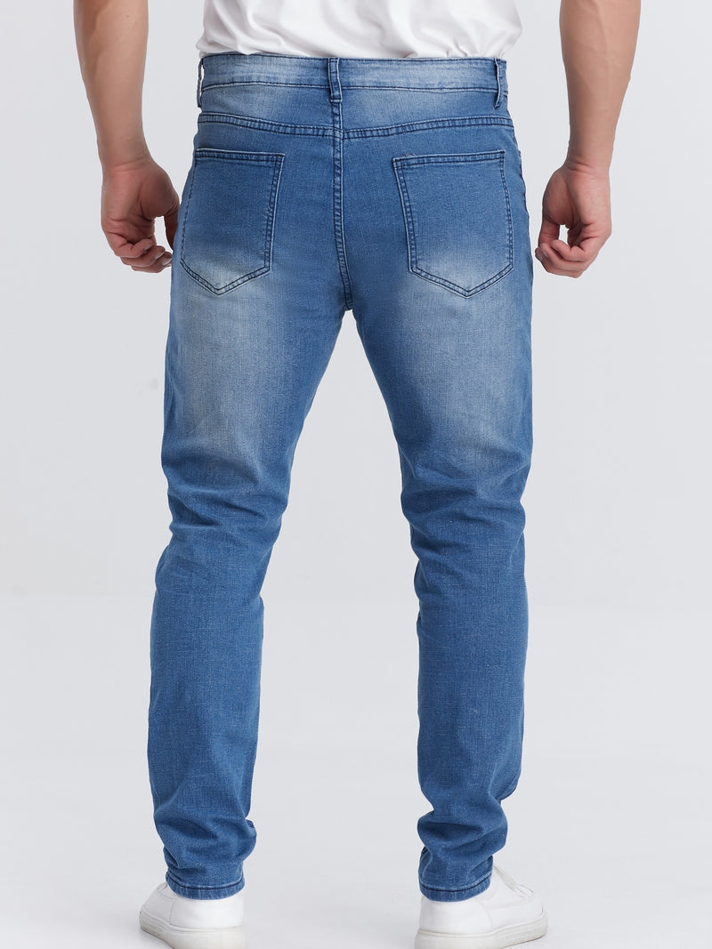 Men's Skinny Jeans with Distressed Knee holes.