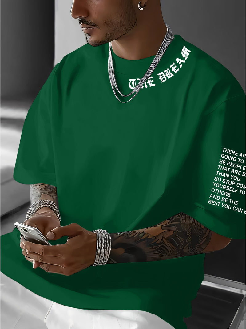 Men's Graphic Print Round Neck Short Sleeve, a Gift for Boyfriends.