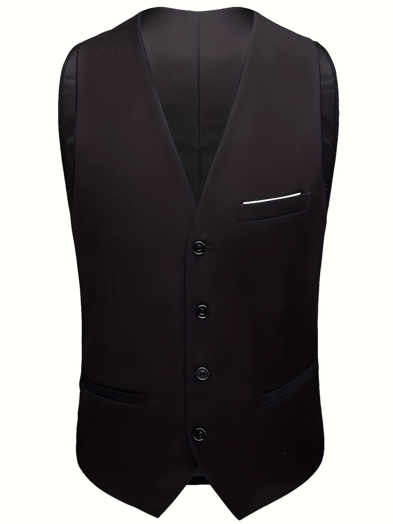 Men's 3pcs Suit Set: Jacket + Vest + Trousers.