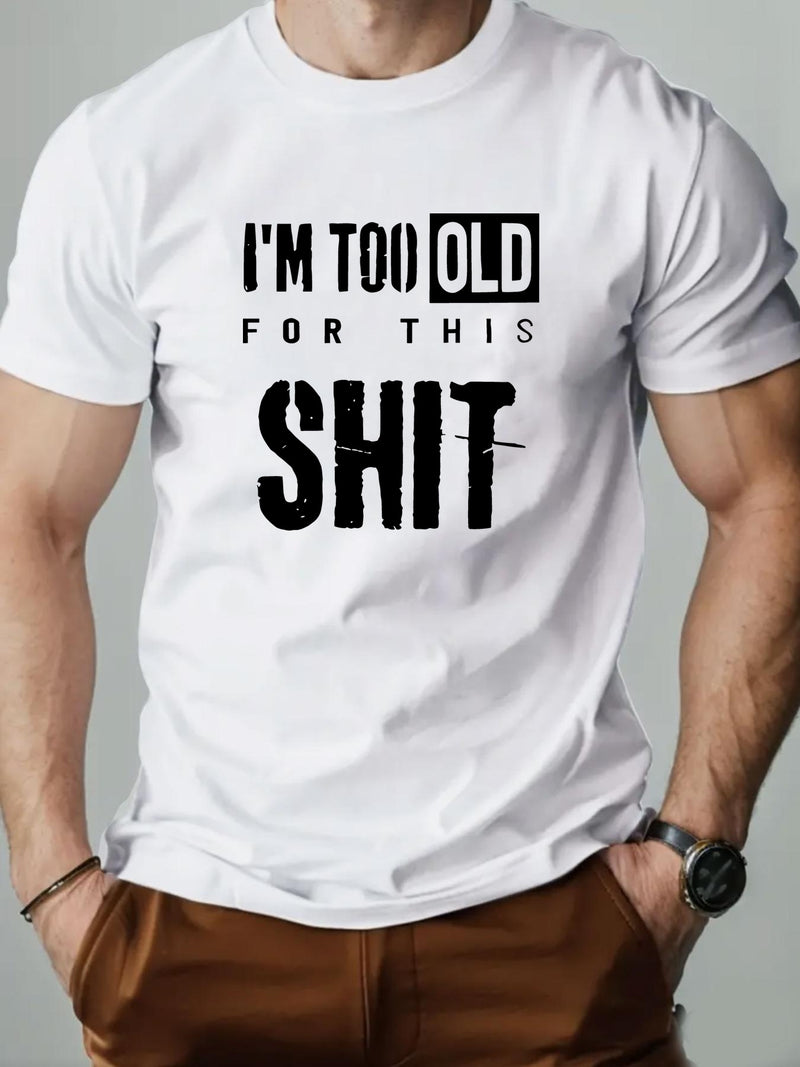 Men's SHIT Graphic Summer Casual Crew Neck Short Sleeve T-Shirt.