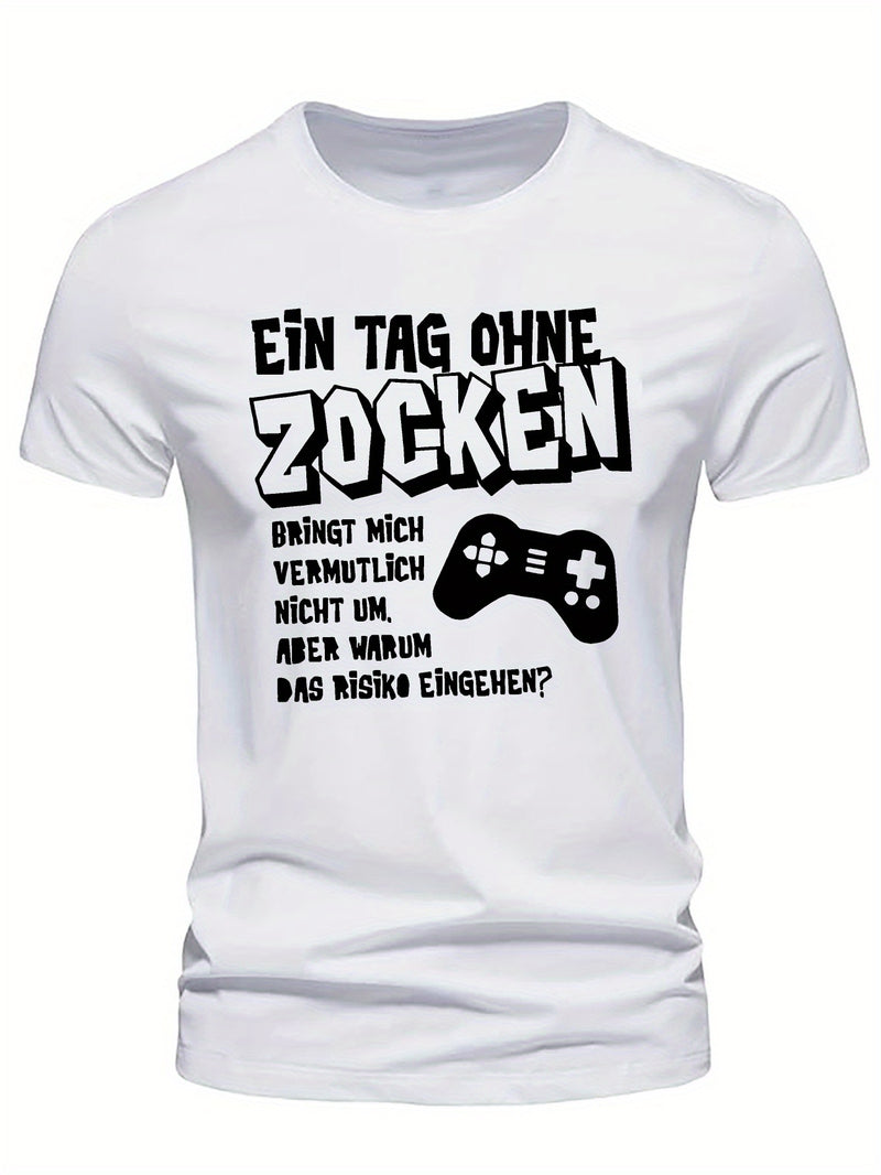 Men's Short-Sleeve Summer T-Shirt with German Streetwear Design.