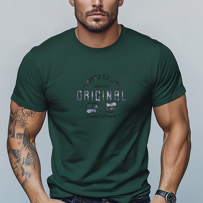 Men's Solid Color Short Sleeve T-Shirt.