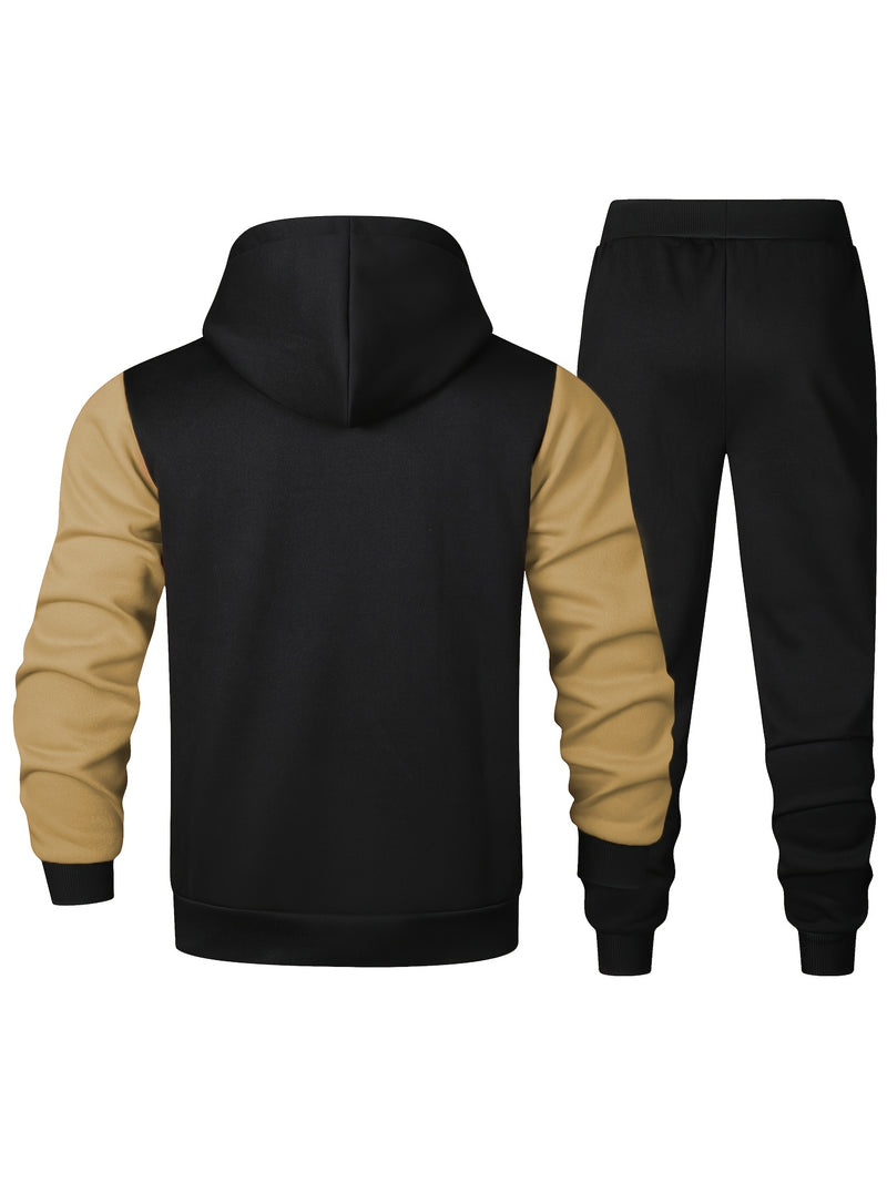 Men's Casual Sports Two-Piece Set Includes a Hooded Sweatshirt And Pants.