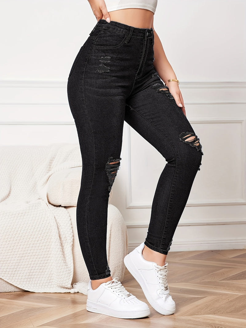Women's Skinny Jeans - Stretchy Non-Belted Pants.