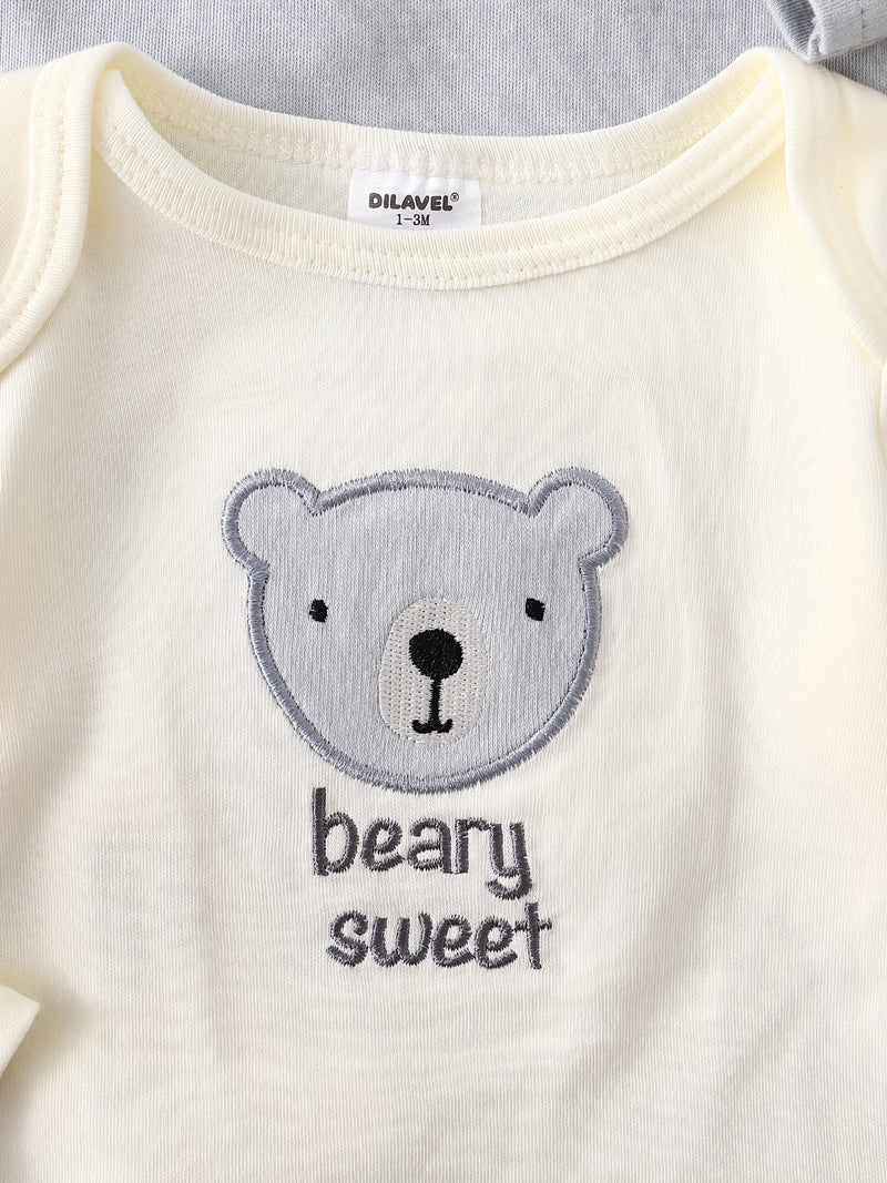 8pcs New Autumn And Winter Long-Sleeve Onesies for Boys And Girls.