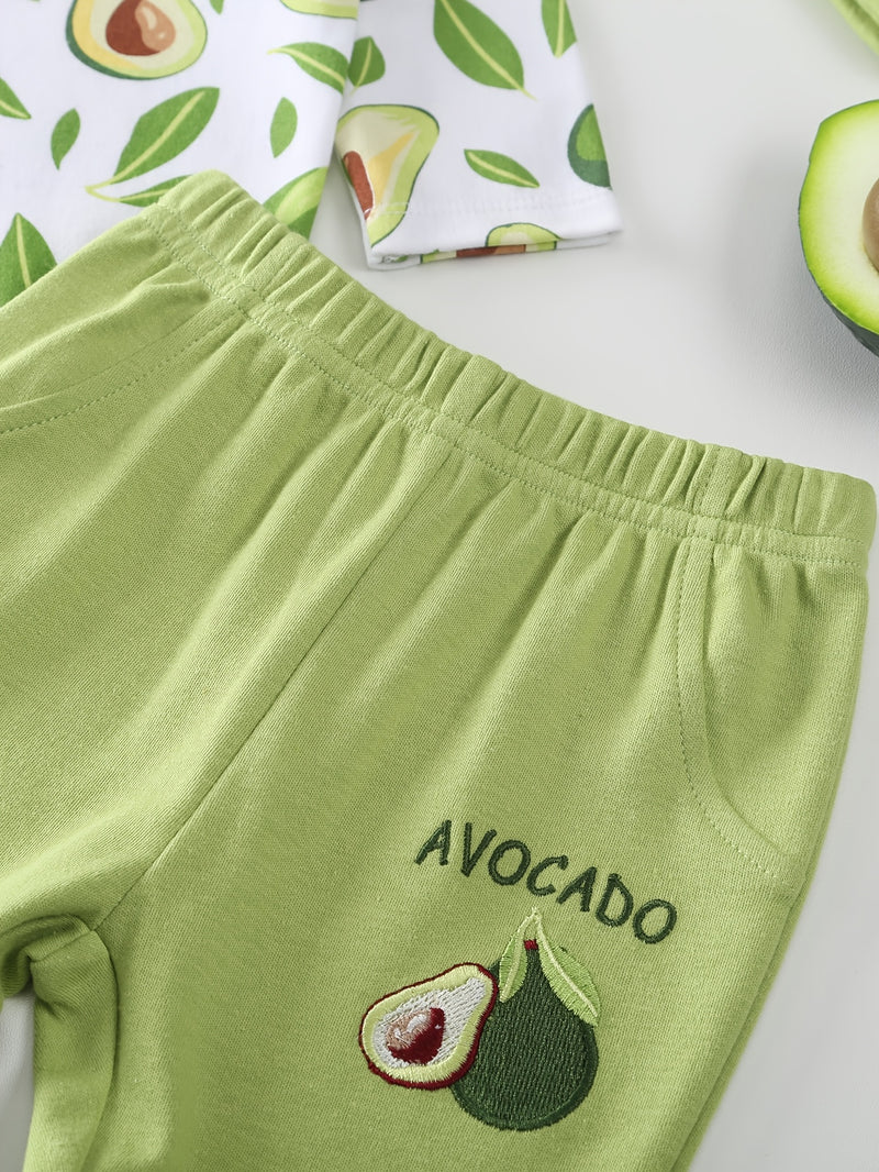 Baby Long-Sleeved Triangle Romper Pants Hat Socks Set.