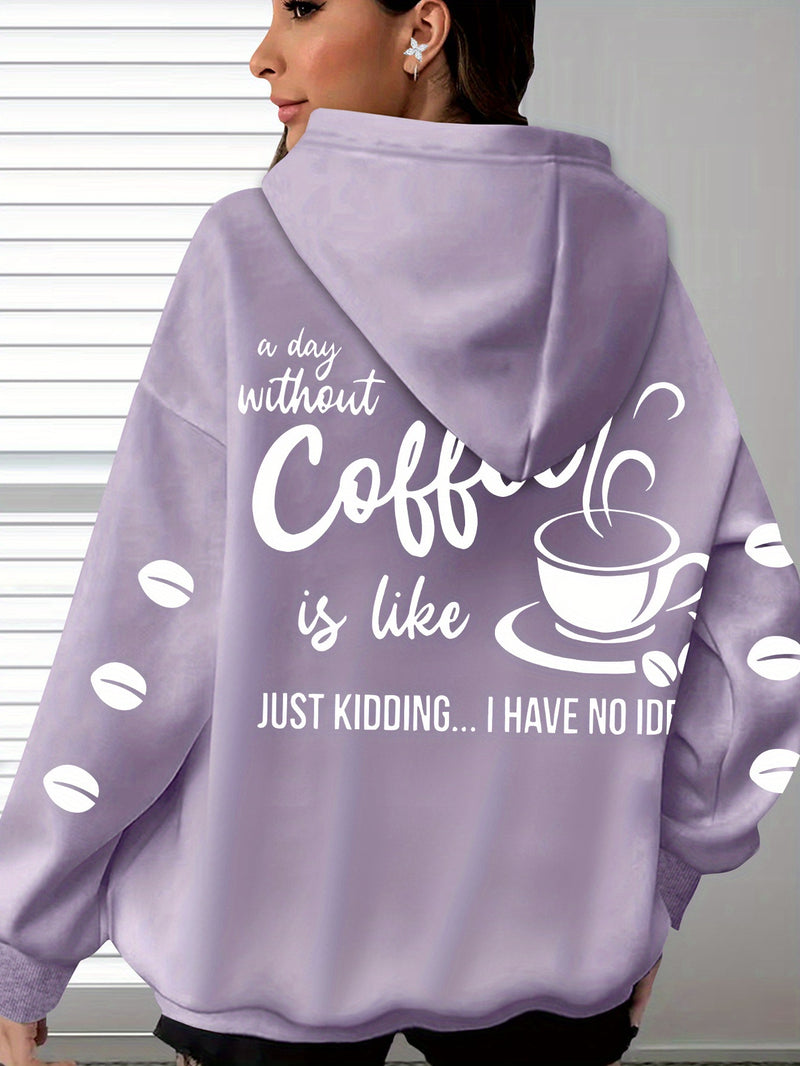 Women's Cozy Coffee Graphic Hoodie.