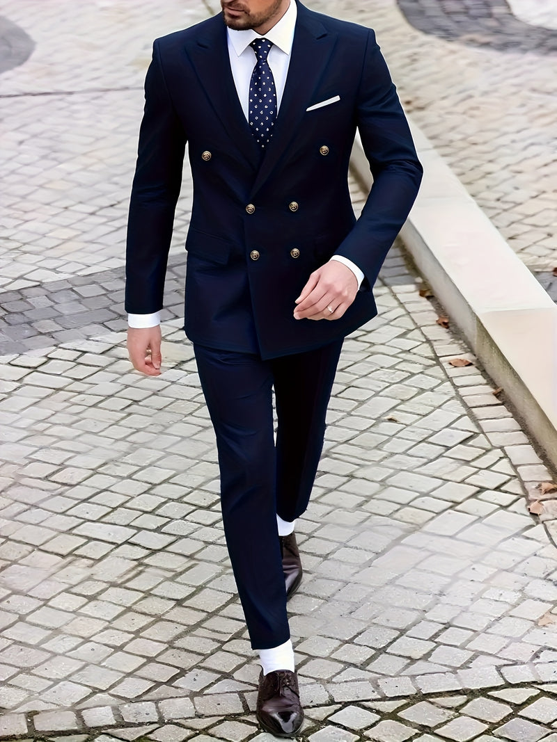 Men'S 2pcs Suit, Jacket + Trousers - Casual Business Style.