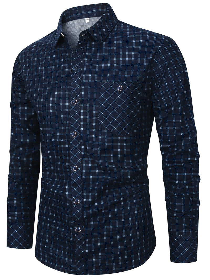 Set of 2 Long-Sleeve Men's Shirts for Autumn.