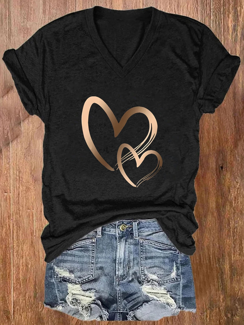 3pcs Women's V-Neck T-Shirts - Casual Short Sleeve.