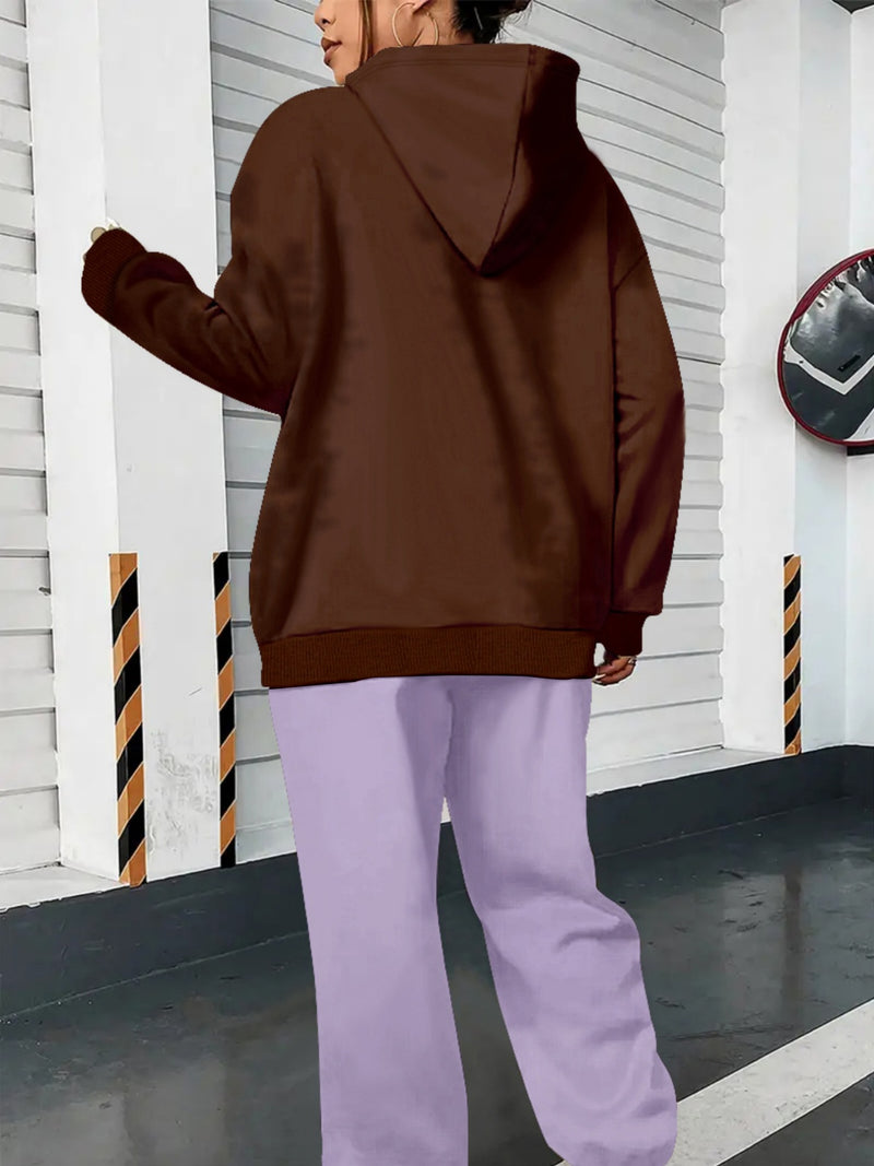 Women's European and American Fashion -Lined Hooded Sweatshirt and Pants.