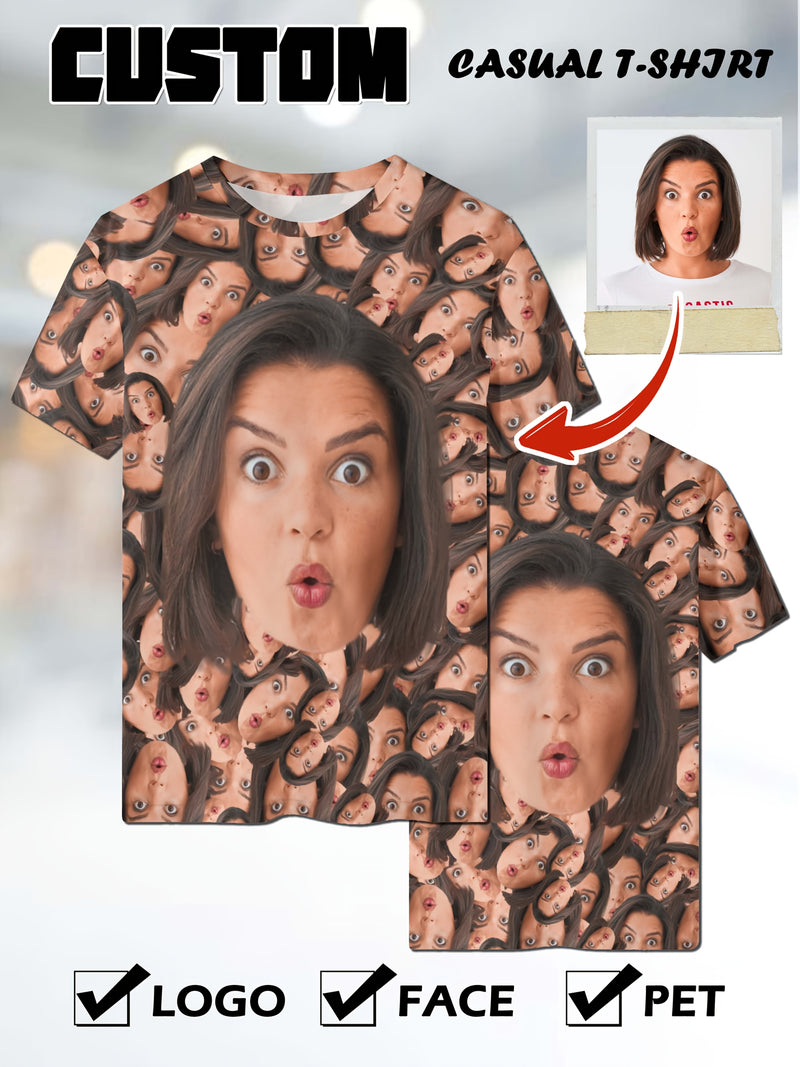 Men's T-Shirt- Personalized Face Print.