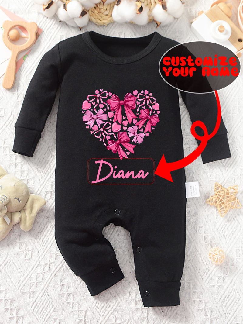 Pure Long-Sleeve Print Bodysuit, Casual Long-Sleeve Jumpsuit for Autumn.