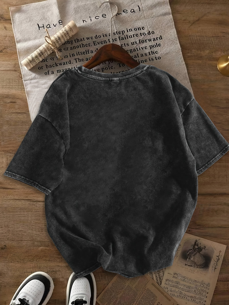 Women’s Graphic Print Round Neck Short Sleeve T-shirt.