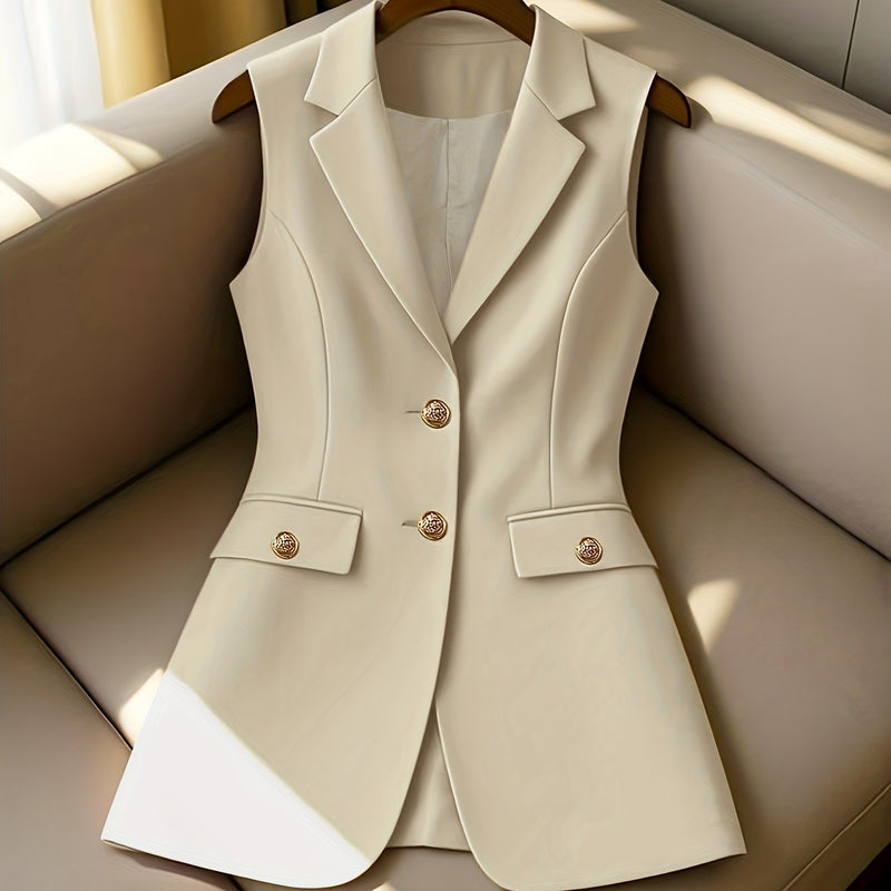 Ladies New Spring, Autumn And Winter Business Elegant Lapel Suit Vest.