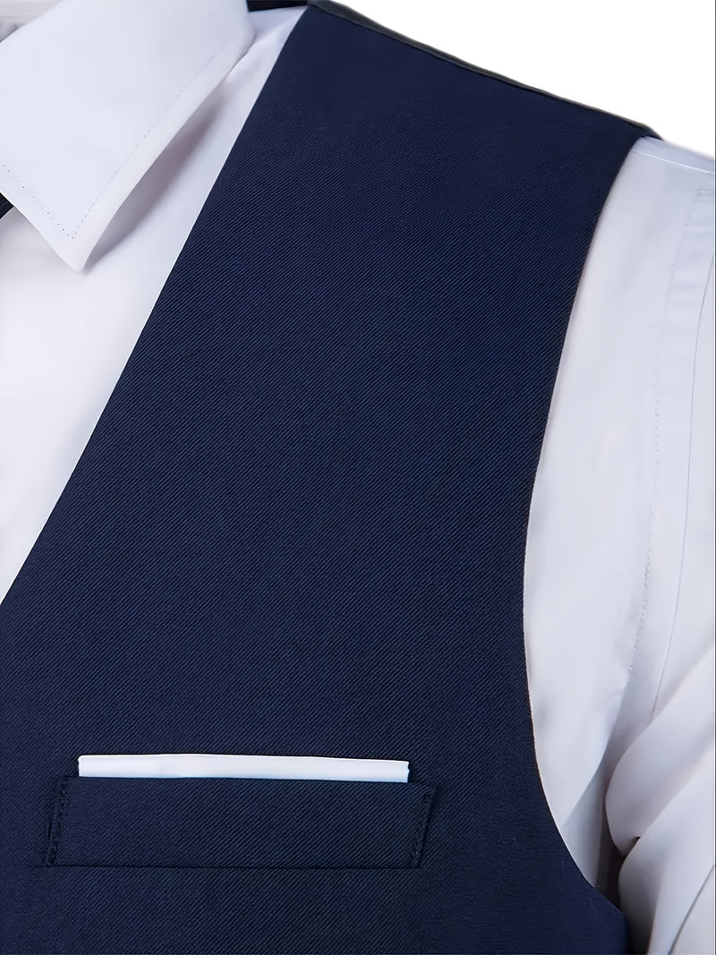 Men's 2pcs Suit, Consisting of a Vest And Dress Pants.