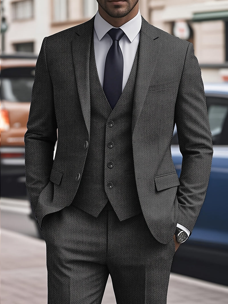 Vintage Men's Bone Check 3pcs Suit.