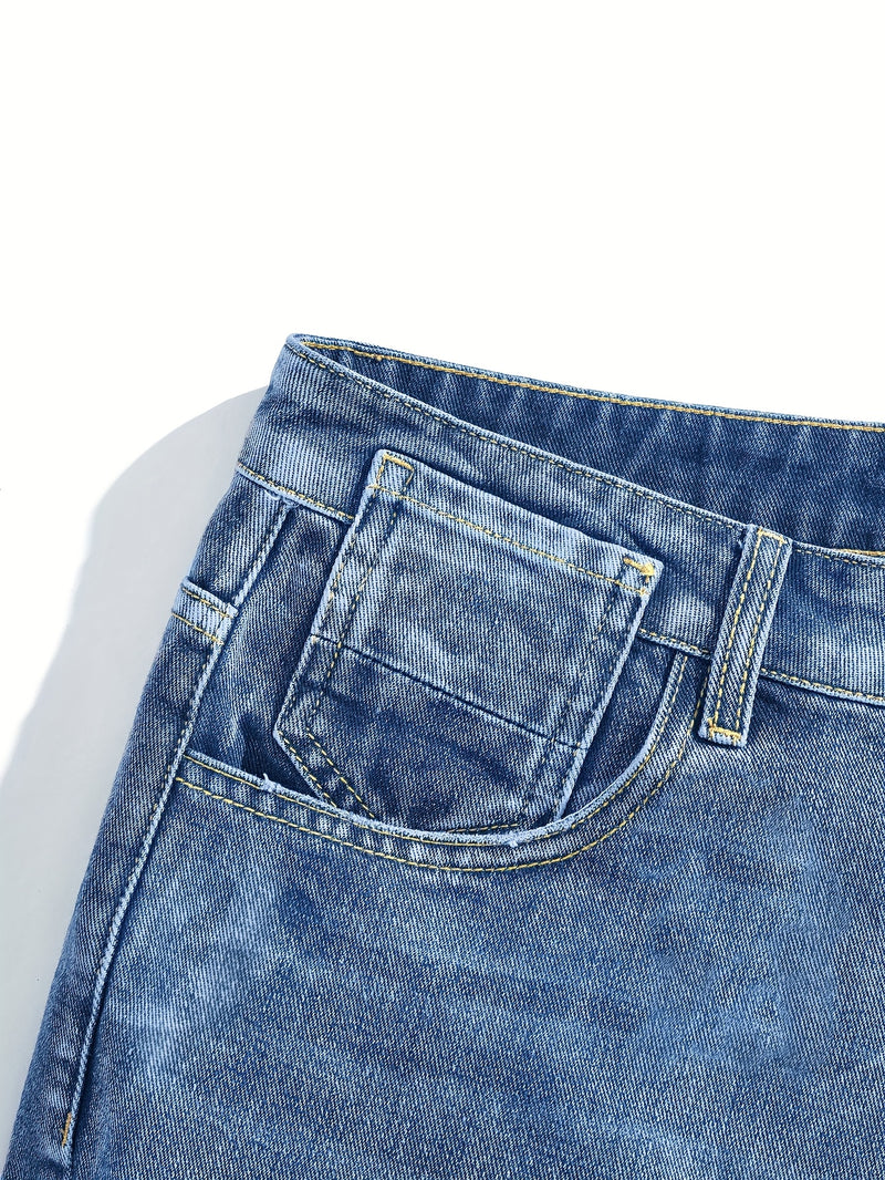 Men'S Summer Denim Shorts Combine a Trendy Fit with a Soft Texture.