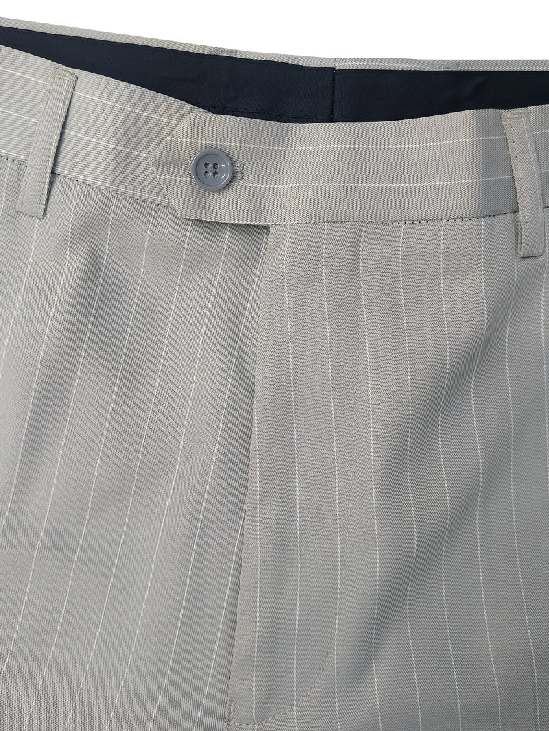 Men's Business Striped Suit, Double-Breasted Two-Piece.